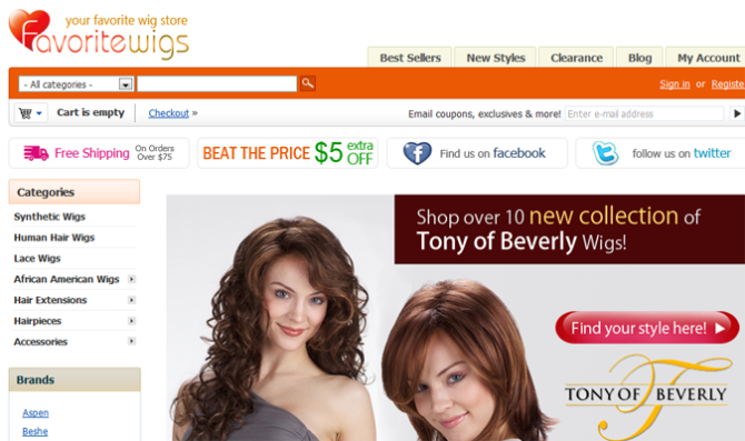 Google Shopping Feed for Favorite Wigs